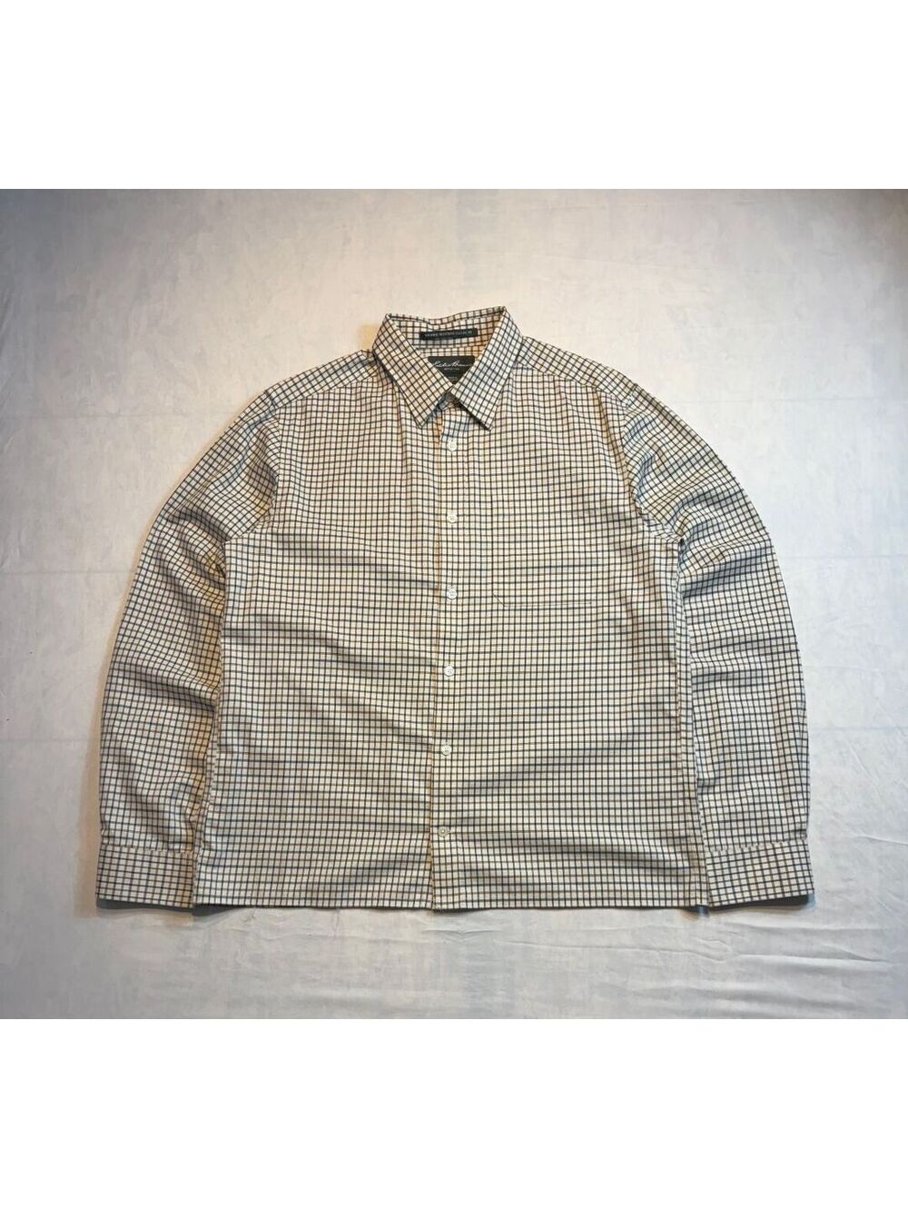Vintage Cream Beige Eddie Bauer Cropped LongSleeve Shirt